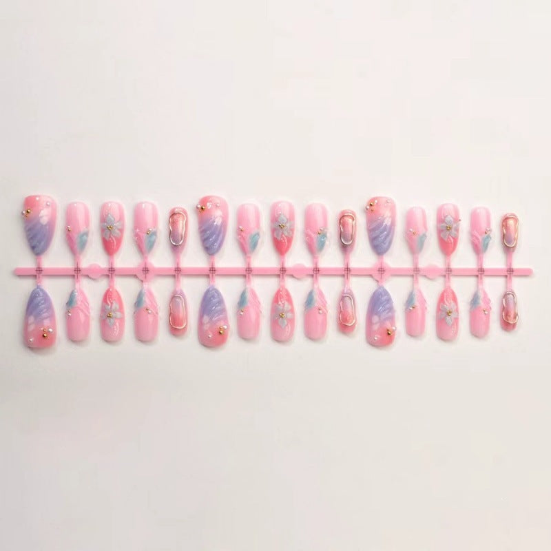 Floral Acrylic Extended Nail Art Kalsten