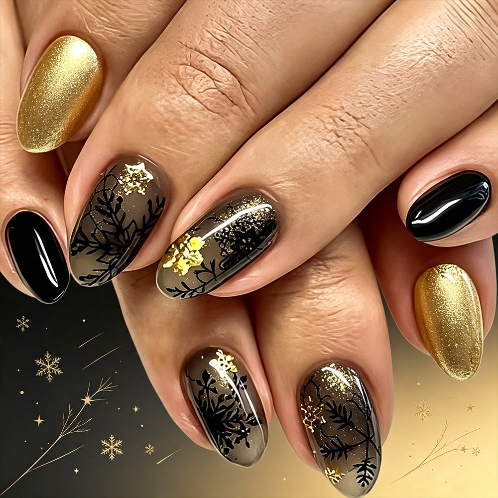 Elegant Winter-Themed Press-On Nail Set Kalsten