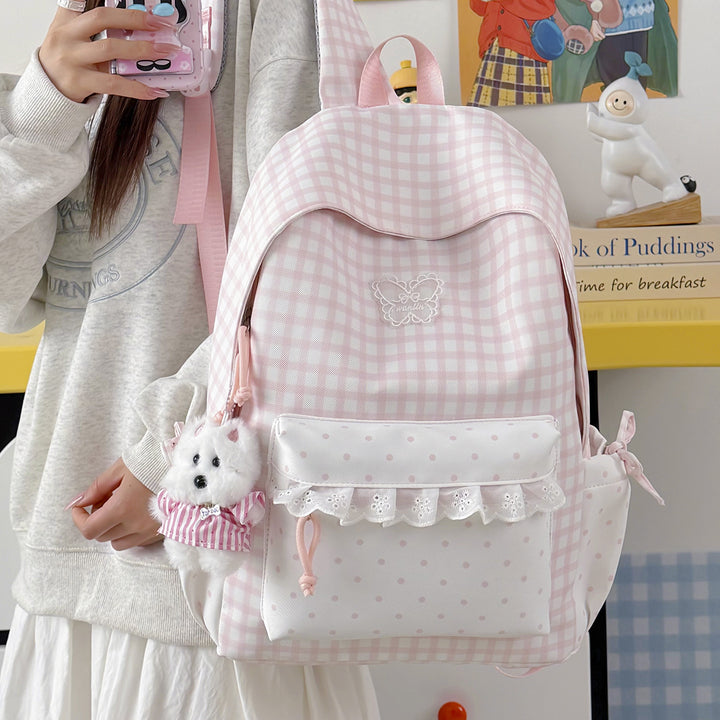 Fun Gingham Patterned Backpack Kalsten