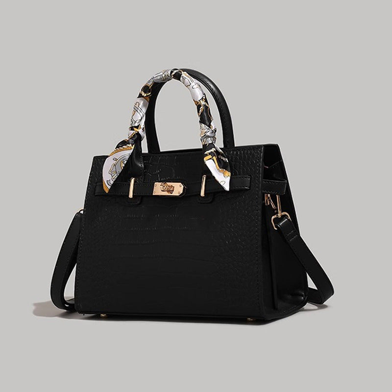 Textured Crocodile-Patterned Handbag Kalsten