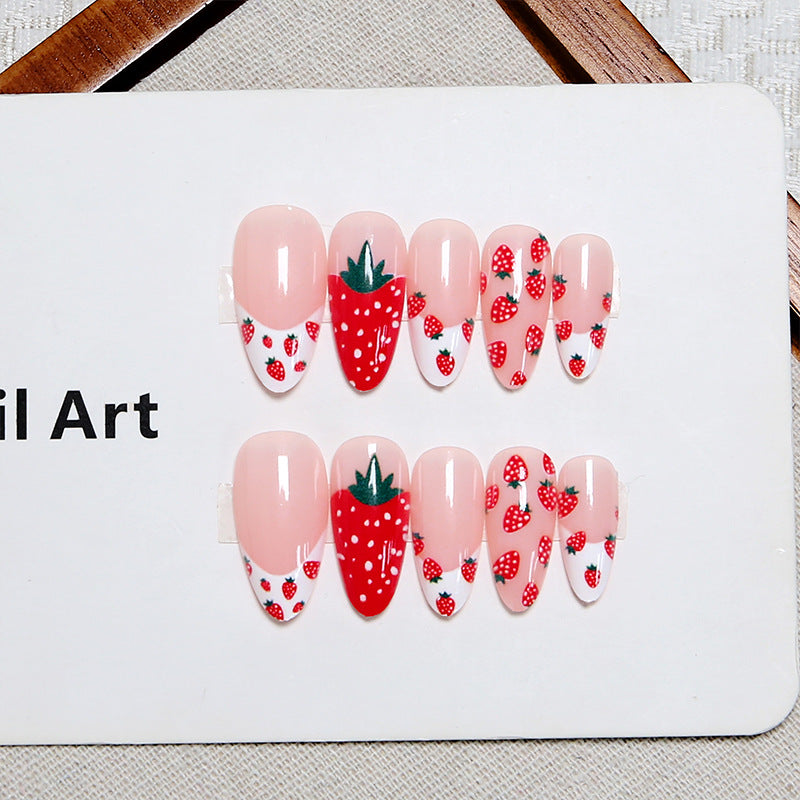 Artificial nail set with fruity strawberry pattern Kalsten