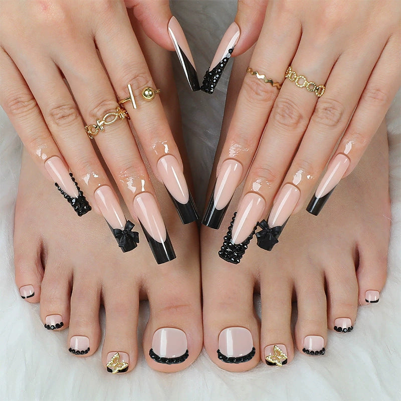 Stylish Press-On Nail Set with Elegant French Tip Design Kalsten