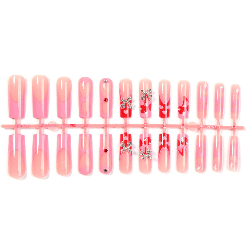 Creative nail art set with glitter and heart designs Kalsten