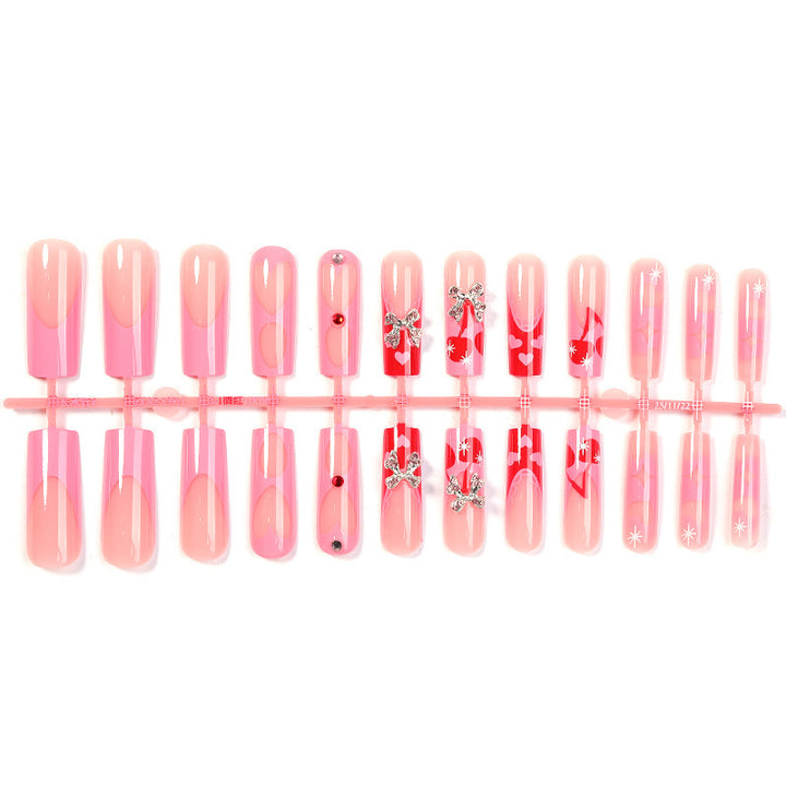 Creative nail art set with glitter and heart designs Kalsten