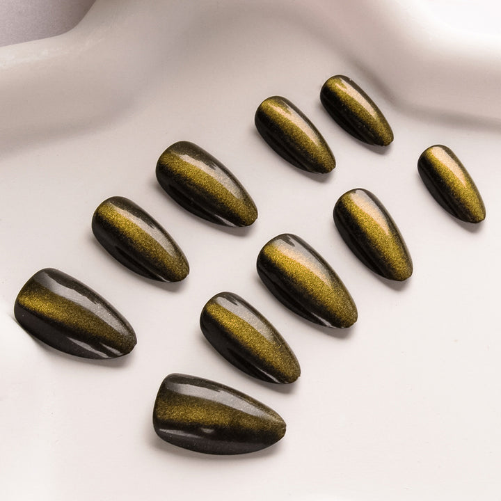 Premium Glossy Almond-Shaped Press-On Nails Kalsten