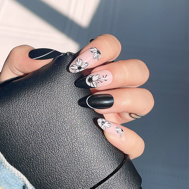 Floral-Design Stiletto Press-On Nails Kalsten