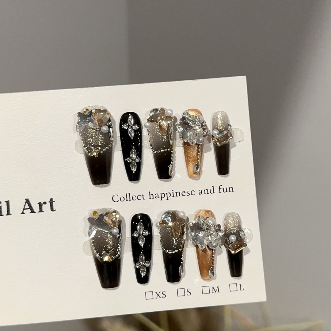 Elegant Glamorous Press-On Nail Art Set