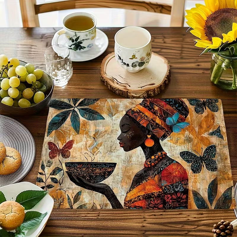 Floral Plant-Themed Table Mat