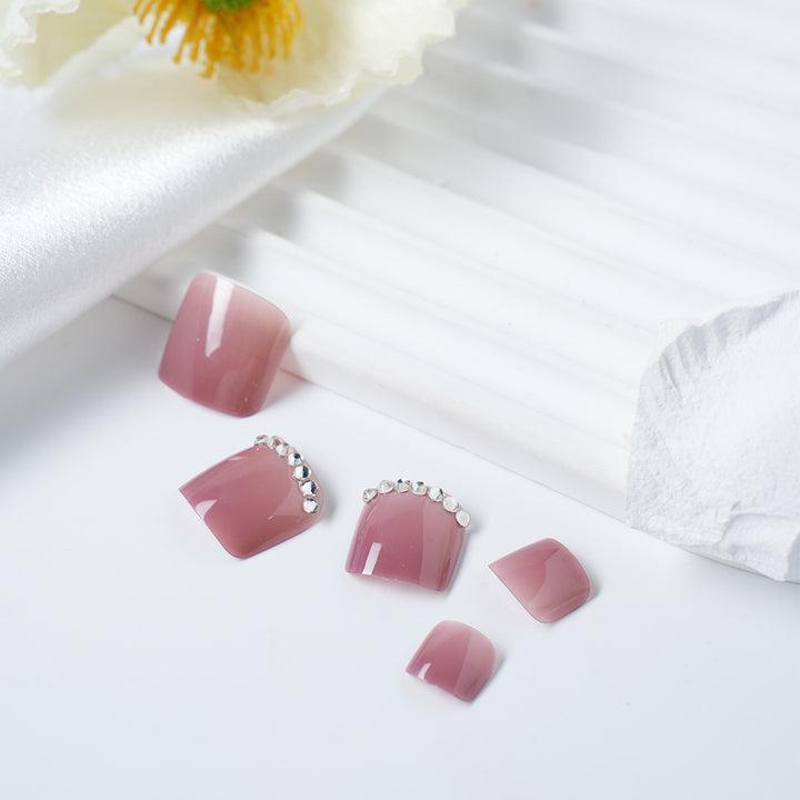 Elegant Press-On Nail Art Set with Rhinestones Kalsten