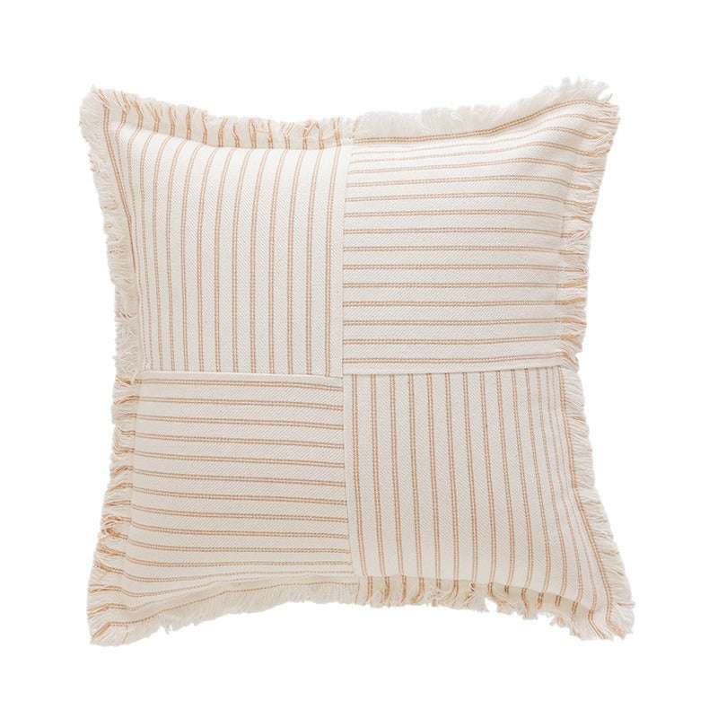 Striped Fringe Decorative Pillow