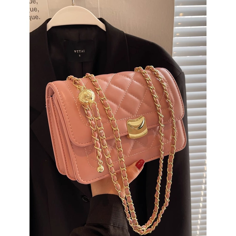 Quilted Chain-Detail Crossbody Purse Kalsten