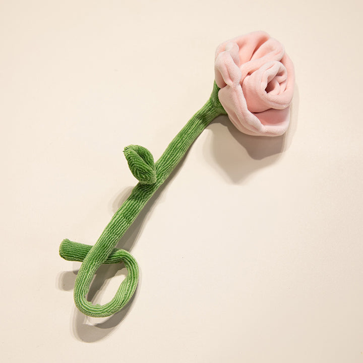 Plush Corduroy Tulip Cat Teaser Toy with Fluffy Pom Bud & Flexible Stem Kalsten