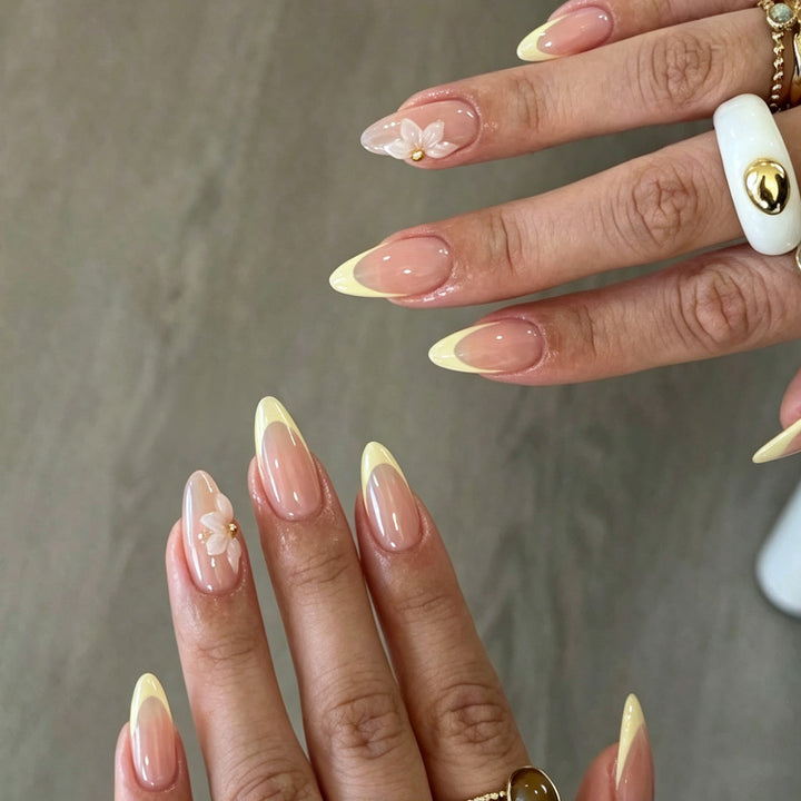 Premium Floral Embellished Press-On Nails Kalsten