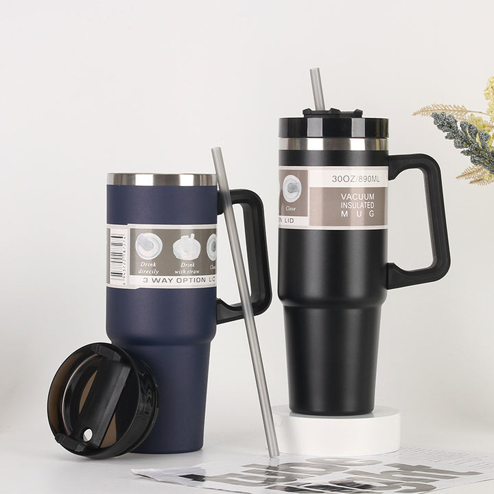 Ladies Insulated Portable Drinking Cup with Straw Kalsten