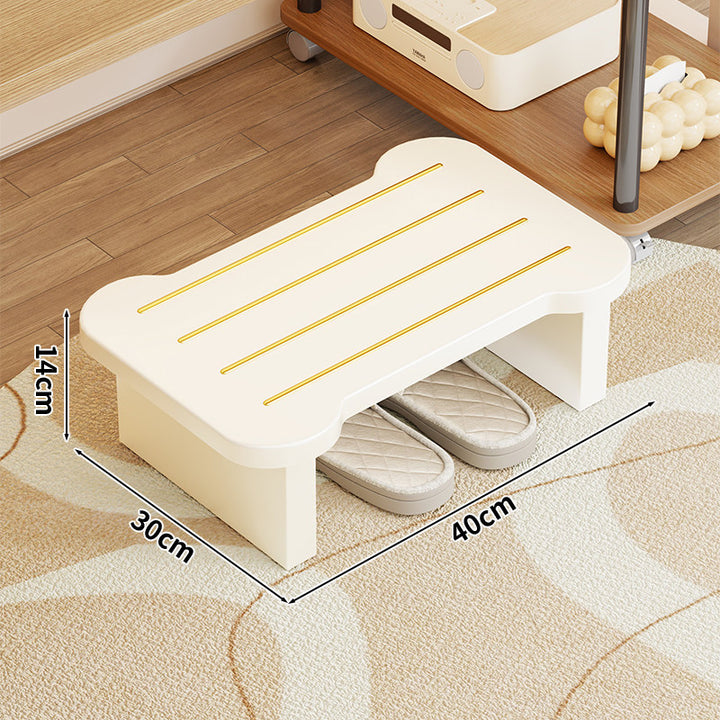 Low Wooden Slipper Bench with Under-Seat Storage
