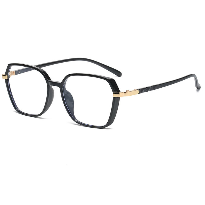 Ladies fashionable square reading glasses with golden accents Kalsten