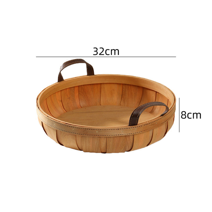 Unisex Handcrafted Basket with Leather Handles Kalsten