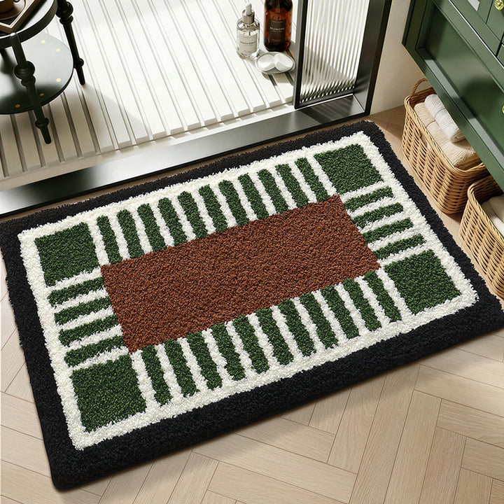 Plush Textured Zigzag Bath Mat Kalsten
