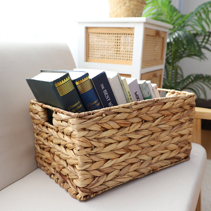 Handcrafted organizer basket with two handles Kalsten
