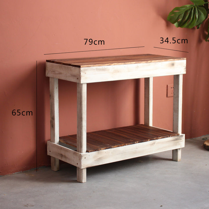 Handmade side table made of solid wood Kalsten