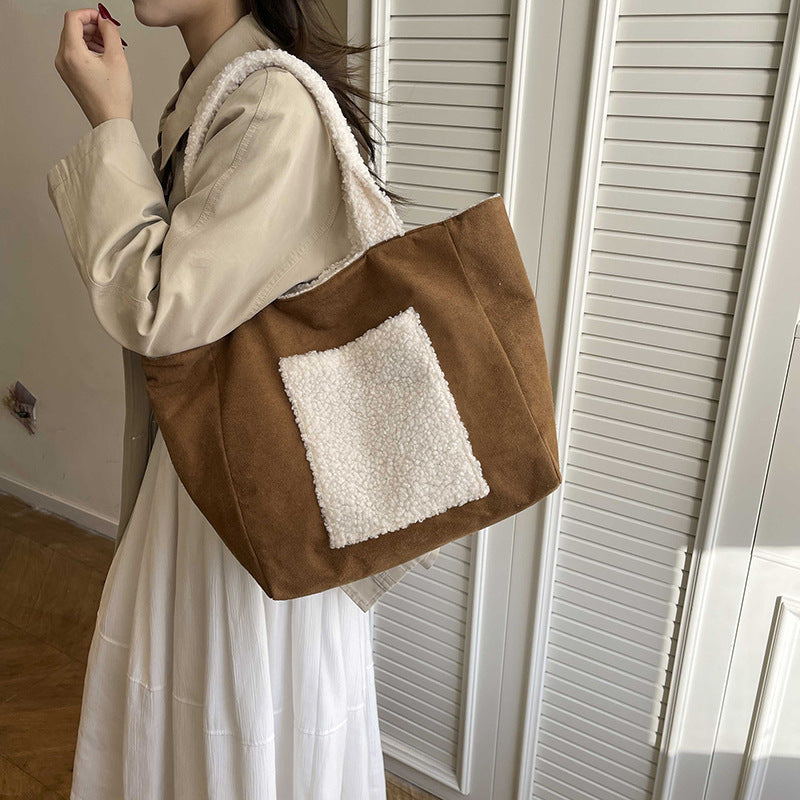 Cozy Sherpa Lined Tote Bag Kalsten