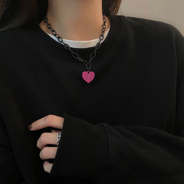 Heart Pendant Choker Necklace Kalsten
