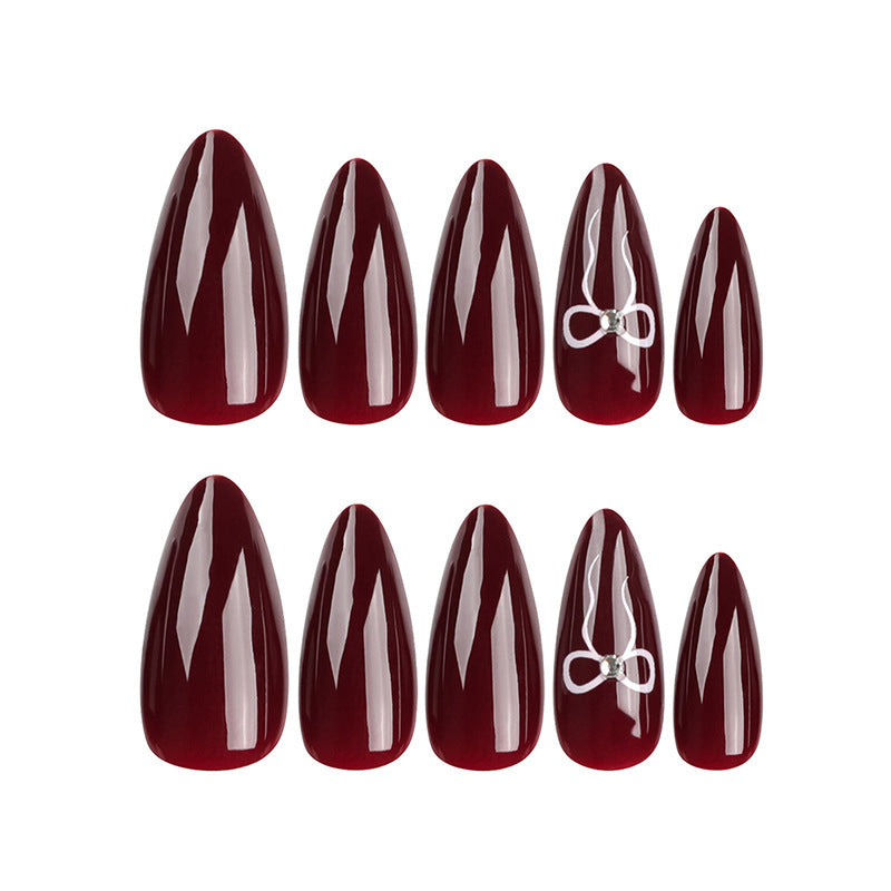 Elegant Stiletto Press-On Nail Tips with Floral Detail Kalsten