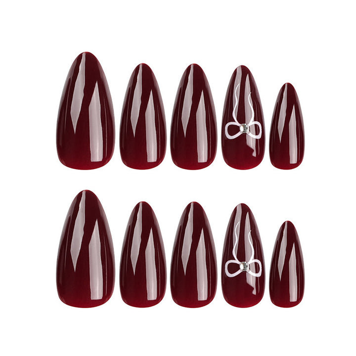 Elegant Stiletto Press-On Nail Tips with Floral Detail Kalsten