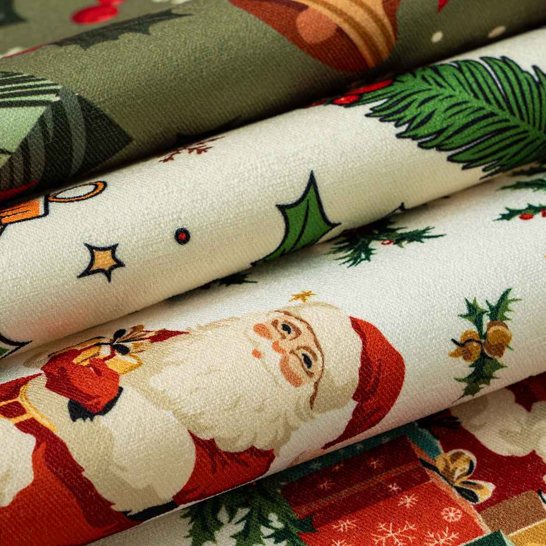 Christmas wipeable placemat with wavy hem and nostalgic Santa motif Kalsten
