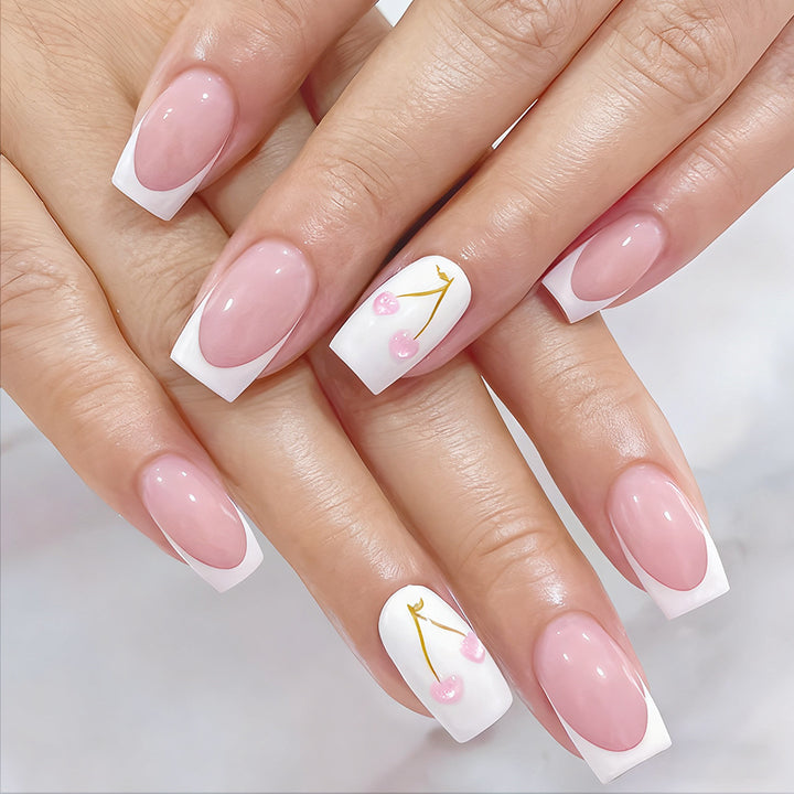 Elegant Cherry Blossom Gel Nail Art Kalsten