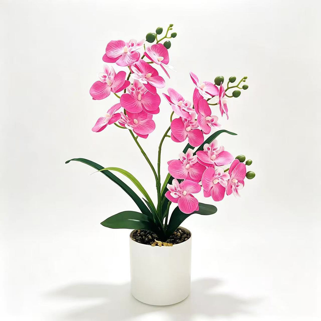Lifelike Artificial Orchid Plant Arrangement for Decorative Decor