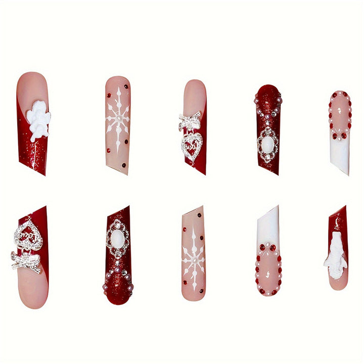 Holiday-Themed Press-On Nail Art Set Kalsten