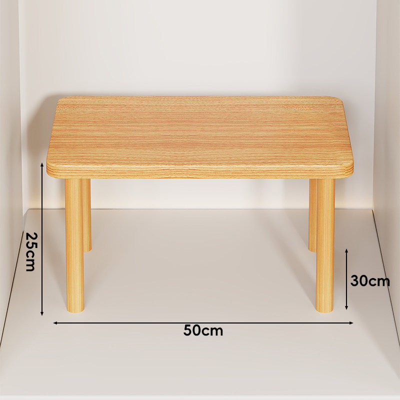 Height-Adjustable Rectangular Wooden Riser Table with Detachable Round Legs