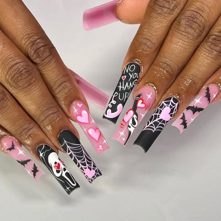 Spooky Halloween-Themed Acrylic Nail Art Extensions Kalsten