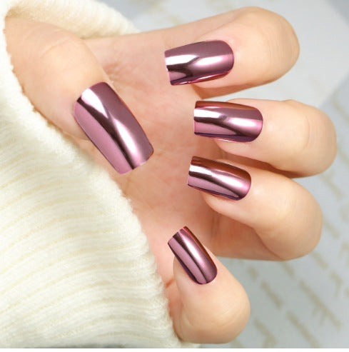 Glossy Metallic Press-On Nail Art Kalsten
