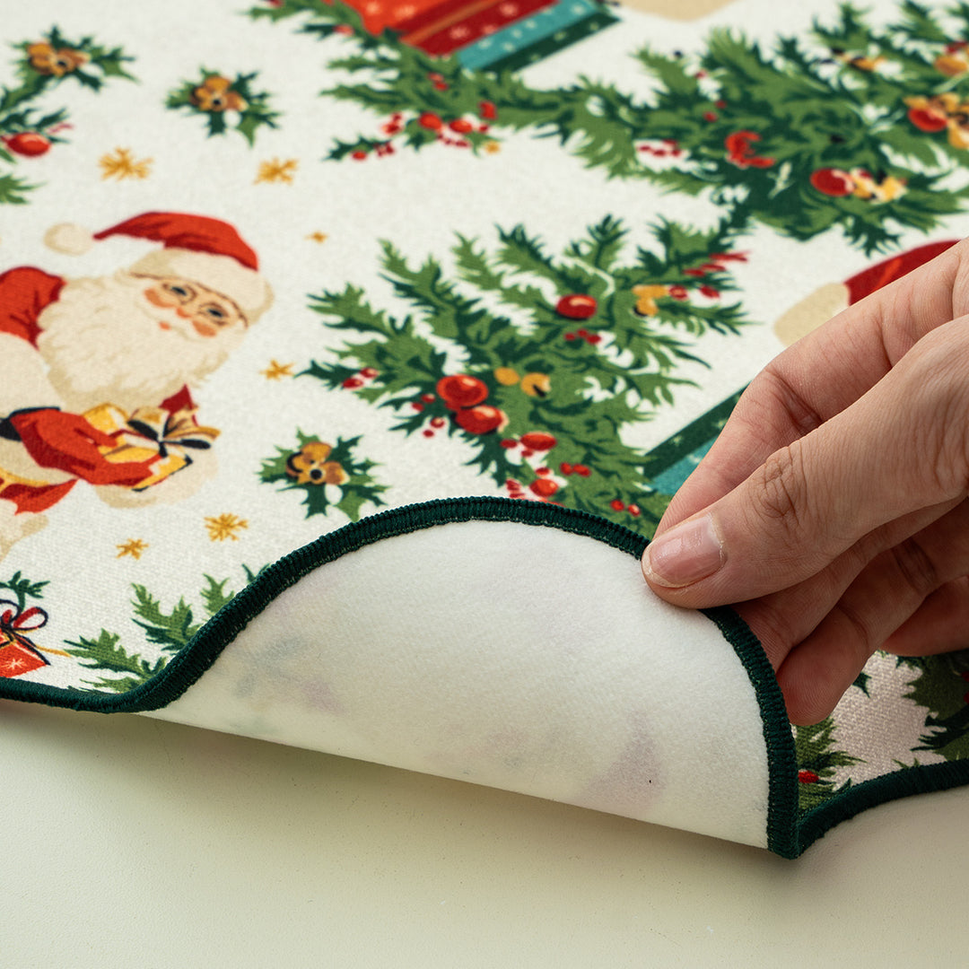 Christmas wipeable placemat with wavy hem and nostalgic Santa motif Kalsten