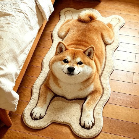 Playful Dog Shaped Area Rug