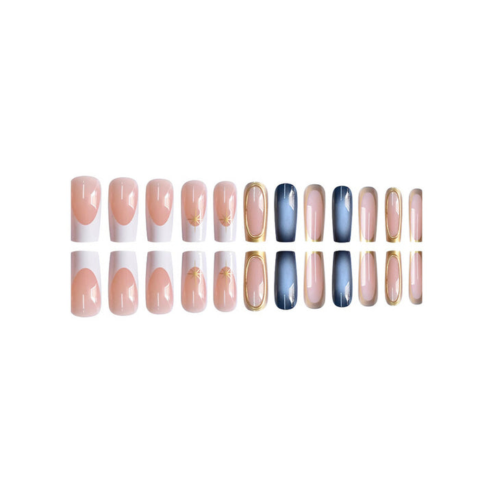 Elegant Stiletto Nail Extensions with Golden Accents Kalsten