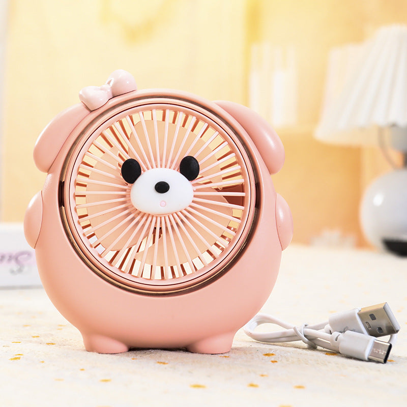 Ladies Portable Mini Hand Fan with Playful Animal Design Kalsten