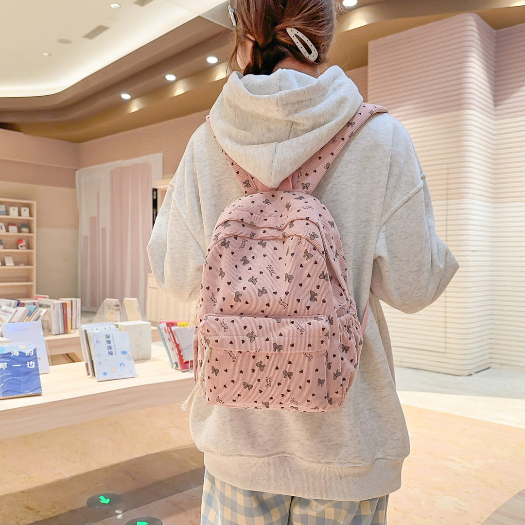 Backpack Made of High-Quality Cord with Playful Applications Kalsten