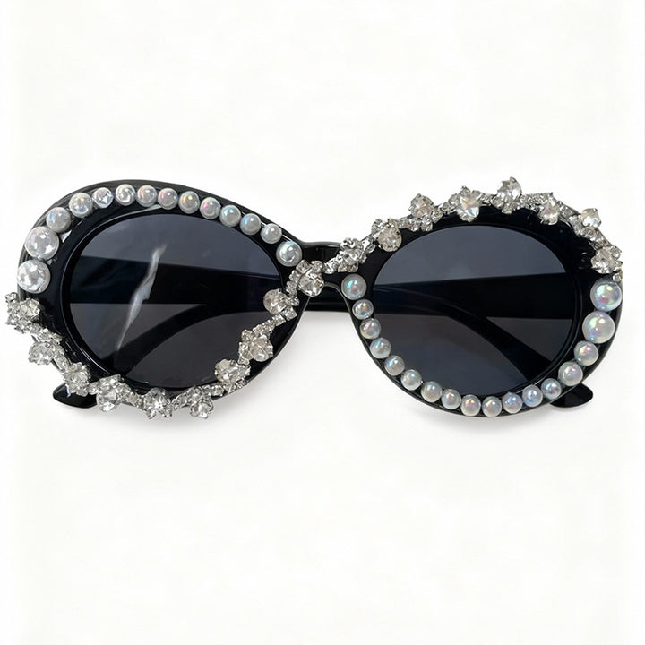 Elegant Pearl-Embellished Cat-Eye Sunglasses Kalsten