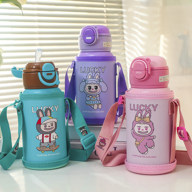 Women Insulated Water Bottle with Practical Carry Strap and Playful Design Kalsten