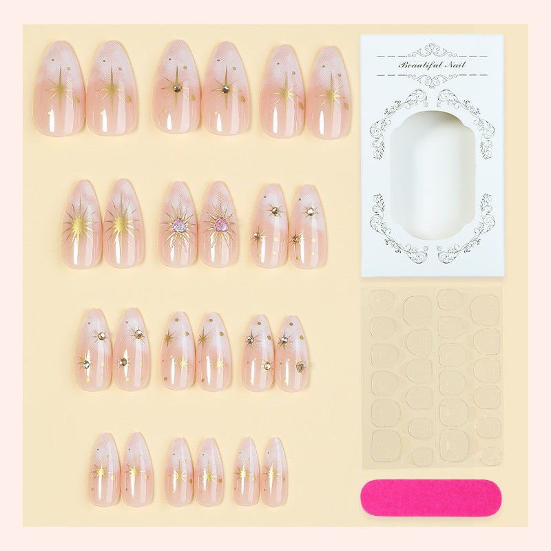 Artistic Press-On Nail Art Kit with Star Accents kalsten