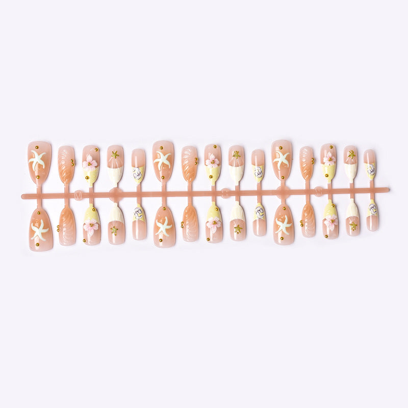 Stylish Floral Decorative Press-On Nail Art Set