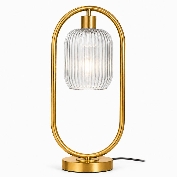 Modern Glass Ribbed Table Lamp