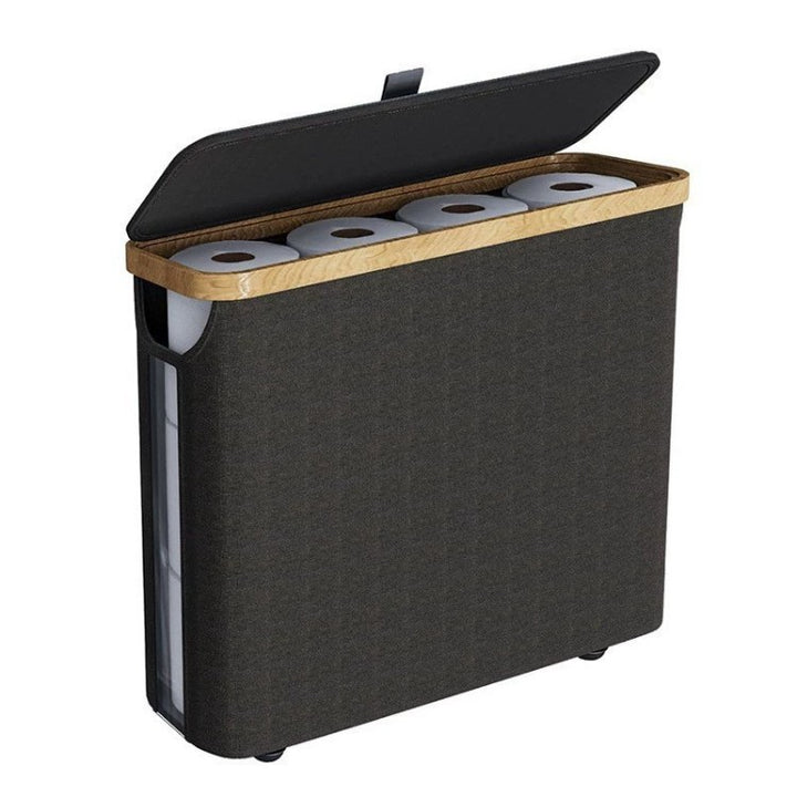Elegant Laundry Container Made of High-Quality Textile with Bamboo Frame Kalsten