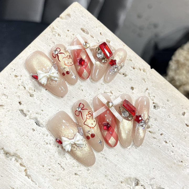 Artificial Nail Set with Playful Character and Detailed Decoration Kalsten