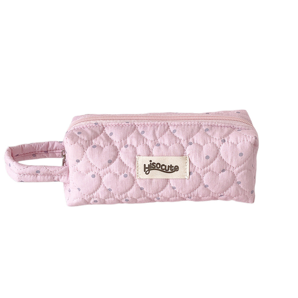 Quilted Heart-Shaped Pencil Case Kalsten