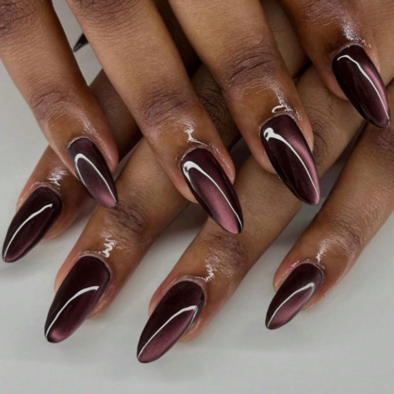 Glossy Pointed Gel Press-On Nails Kalsten
