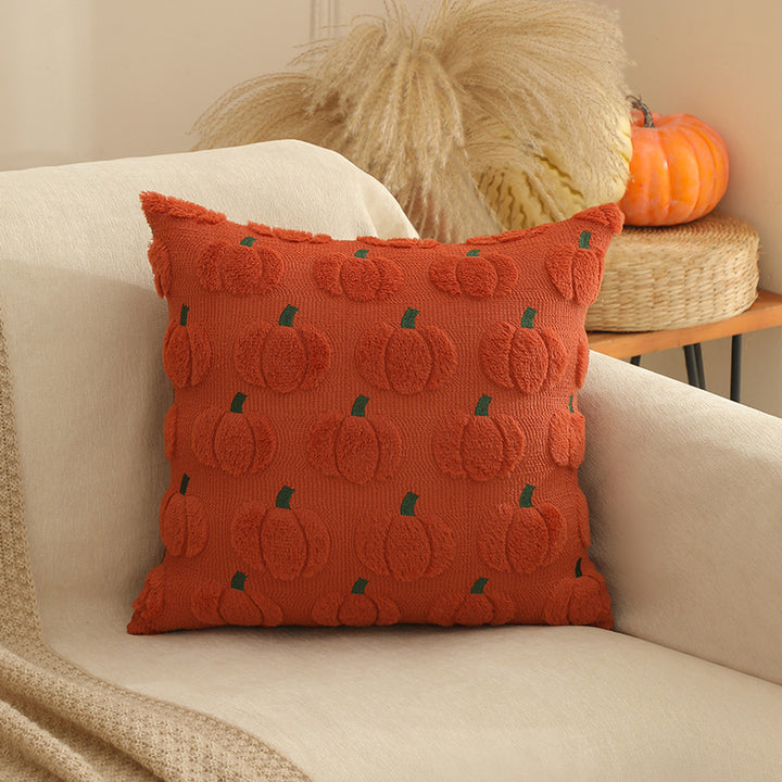 Plush Pumpkin Motif Decorative Pillow